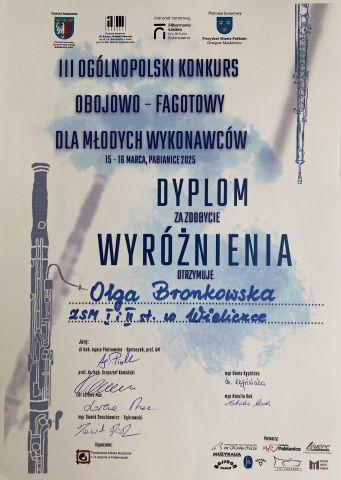 Sukcesy oboistek z klasy mgr Zofii Trystuły!