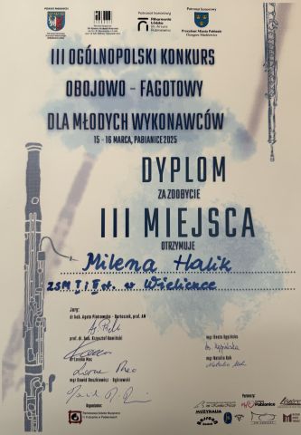 Sukcesy oboistek z klasy mgr Zofii Trystuły!