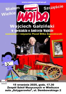 Zaproszenie na monodram o Andrzeju Wajdzie